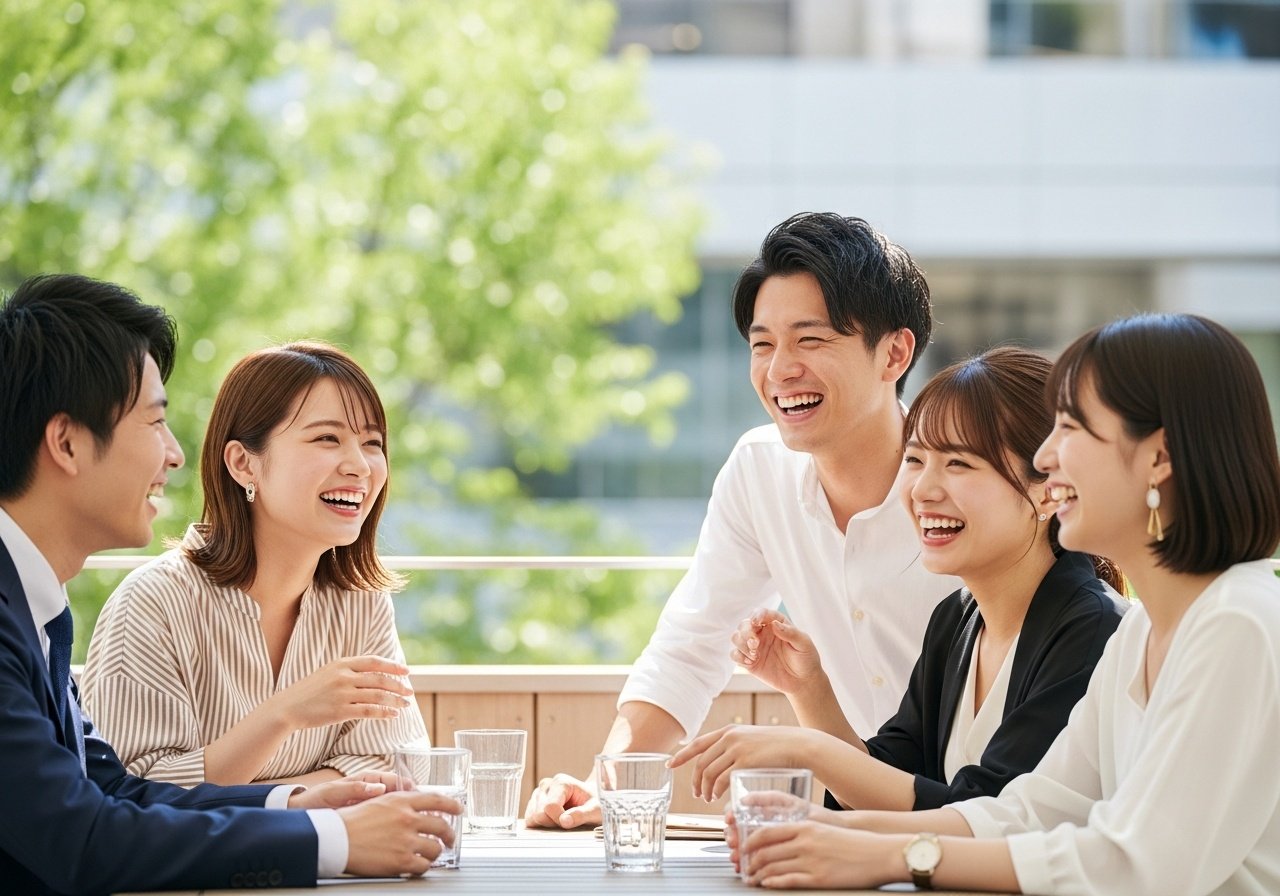 人々が集うテラス